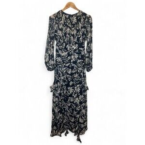 sachin and babi light blue dress boohoo Abstract Chiffon Ruffle Maxi Dress main image 0